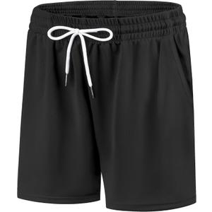 Boys Athletic Shorts Mesh Basketball Soccer Shorts Breathable Quick Dry Running Gym Shorts for Youth 16-18 Years (Black)