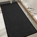 chakme Bathroom Rugs Mat 59x17, Ultra Thin Non Slip Bath Mats Runner Quick Dry Absorbent Bath Mat for Bathroom Floor, (Black, 59"x17")