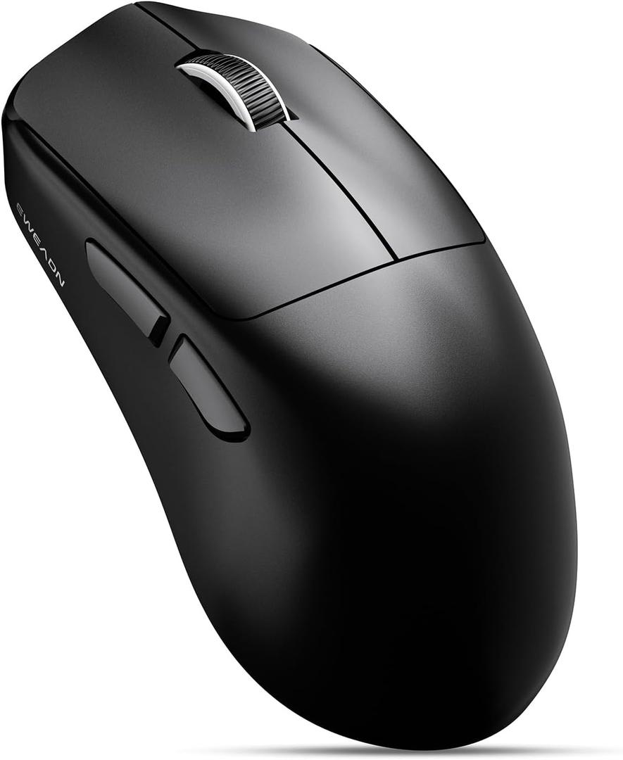 EWEADN X23Pro Wireless Gaming Mouse, PAW3311 Sensor, 49g Lightweight Mouse, 12000 DPI, 2.4G/BT5.0/USB-C Rechargeable Wireless Mouses with 6 Programmable Buttons for Laptop/PC/Mac, Black