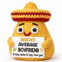 Fathers Day Boyfriend Present for Him from Girlfriend, Birthday Gifts for Boyfriend from Girlfriend, Anniversary Men Gifts, Boyfriend's Romantic Gift, Funny I Love You Present Handmade Crochet Nacho