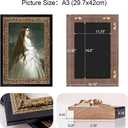 Black and Gold A3 Picture Frame: Wooden Frames for 11.75x16.5 Pictures Artwork Vertical/Horizontal Display, Wall Hanging Frame A3 with Glass and Back