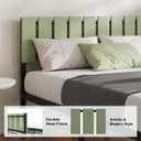 Novilla Full Size Bed Frame with Modern Wooden Slatted Headboard, Easy Assembly, Heavy Duty Metal Platform, Noise-Free, Under-Bed Storage, No Box Spring Needed