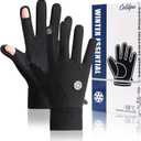 2 x Winter Thermal Gloves, Winter Thermal Gloves with Touchscreen Function, Winter Gloves Women Men Ski Snow Gloves Liner Thermal Warm Touch Screen, Anti-Slip Grip, Running, Cycling, Driving Etc. Black