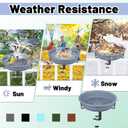 Bird Baths for Outdoors, Rustproof Metal Clamp Birdbaths & Birdfeeder with Detachable Plastic Basin, Outdoor Bird Feeding & Watering Station for Wild Birds Garden Patio Balcony (Grey)
