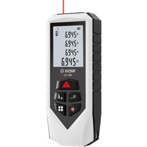 Laser Distance Meter 196ft Digital Laser Measuring Tool with LCD Backlit Display, Pythagorean Mode, Area & Volume Calculation, 2mm Accuracy, Class II, Electronic Tape Measure for DIY and Construction