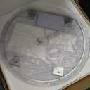 Niccy Half Moon Round LED Bathroom Mirror for Wall, 24" Irregular LED Mirror with Anti-Fog, 3-Color Adjustal, Dimmable, Semi Circle Frameless Makeup Mirror for Bathroom, Explosion-Proof