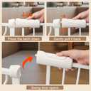 Baby Gate for Stairs No Drill 38.58-43.31 Inch, Pressure Mounted Metal Child Safety Dog Gates for Doorways, Walk Through Pet Indoor Auto Close, White