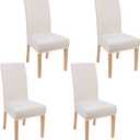 NORTHERN BROTHERS Dining Chair Covers Seat Parson Chair Slipcover for Dining Room Set of 4, White