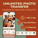 NFC-Enabled E-Ink Digital Photo Frame with Magnetic Back, Instant Photo Style Display, Wireless Smart Picture Frame for Fridge, Phone-Controlled Acrylic Memo Board, Compatible iPhone 16+