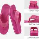 COFACE Womens Flip Flops with Comfortable Arch Support Ladies Dressy Lightweight Wedge Flip-Flops Summer Soft Yoga Mat Platform Thong Sandals for Beach, Hot Pink Size 9 (Red)