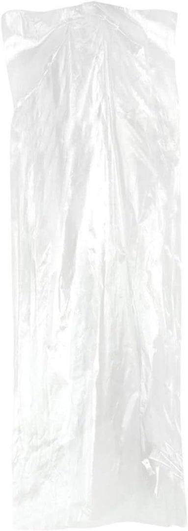 Pack of 100 Garment Bag, Transparent Suit Bag,Clothing Dust Cover, Gown and Dress Dustproof Waterproof Storage Bag 60 × 150 cm