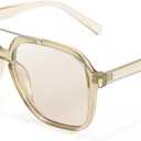 SODQW Trendy Aviator Sunglasses for Women Men UV400 Designer 70s Shades for Driving Traveling Trendy 2026 Sunglasses (04-brown/Light Brown)