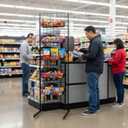 6' x 2' Grid Panel Tower with L Base and Footbeds, Black Finish, Onesize