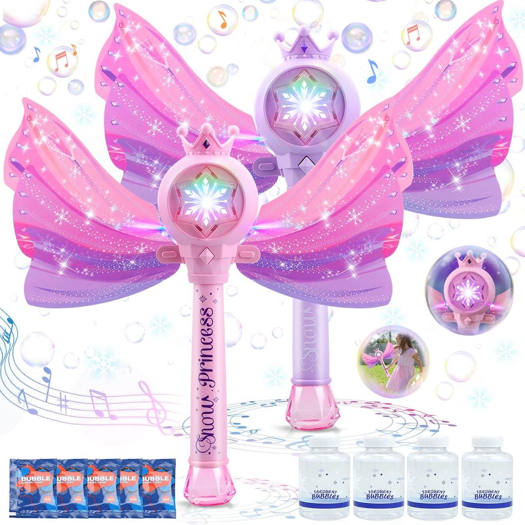 Bubble Wands for Kids Toys for 3 4 5 6 Years Old Girls: Light Up Bubble Wand Toys for 4 Year Old Little Girl Toy Age 4-5 Outdoor Toys Gifts for Girls 4-6