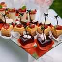 Luxshiny Black Bow Toothpicks 20 Pcs Food Picks for Appetizers Fruit Skewers Cupcake Toppers and Cocktail Decorations 4 Inch Mini Bow Food Picks for Party Entertaining