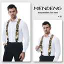 MENDENG Camo Suspenders for Men 2" Heavy Duty Clips - Adjustable X-Back Braces for Hunting and Daily Work (B/Army Green/Black Clips)