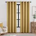 jinchan 100% Blackout Curtain 96 Inches Long White Curtain for Bedroom Living Room Linen Textured Thermal Insulated Curtain Grommet Top Window Drape 1 Panel White