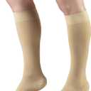 Truform Short Length 20-30 mmHg Compression Stockings for Men and Women, Reduced Length, Closed Toe, Beige, Medium (short length)