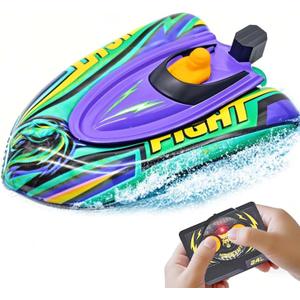 Remote Control Boat for Kids with Inflatable Bumper Rechargeable Battery USB Charge rc Boat for Pool Kids 8-12 Years Birthday Gift Summer Water Toy Purple