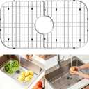 Sink Protectors for Kitchen Sink12132426,Detachable Kitchen Sink Mat 304 Stainless Steel Material Sink Rack for Bottom of Sink(26"x14" Center Drain)