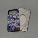 ZADORN for iPhone 17 Pro Max Case Cute - Wireless Charging Compatible - Dual-Layer Soft Silicone + Hard Shell - Trendy Floral Design - Glossy Phone Cover for Women - Blooming Purple Lotus