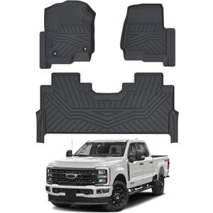 Cartist Floor Mats for 2017-2024 2025 2026 Ford F-250/F-350/F450 Super Duty Crew Cab w/Under Seat Storage, All Weather Floor Liners for F-250 Accessories, Heavy Duty Car Mats, Car Accessories