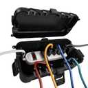 Flemoon Medium Outdoor Electrical Box (11.5x5.2x4 inch), IP54 Waterproof Extension Cord Cover w/6 Cable Entry Ports, Weatherproof Connection Box for Power Strip, Timer, Plug, Holiday Lights, Black