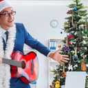 Civaner 36 Pcs Christmas Guitar Ornaments Wooden Guitar Xmas Musical Ornaments Mini Instrument Crafts for Holiday Christmas Tree Decoration