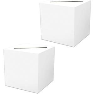 Beistle 2 Piece All-Purpose White Gift Card Boxes For Wedding Receptions, Anniversaries, Birthday Parties, And Graduations