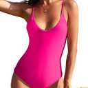 American Trends Sexy One Piece Swimsuit for Women V Neck Bathing Suit Sexy Open Back High Cut Swimwear (XXL)