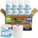 2-Ply Toilet Paper Bulk | Septic safe toilet paper | 40,000 Soft Sheets | 80 Rolls x 500 Sheets Each | Recycled Fiber & Strong Bath Tissue Mega Pack for Home & Commercial Use