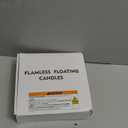Homemory 24Pack 2 Flameless Led Floating Candles, 200 Hour Plastic Battery Operated Flickering Waterproof Tealights for Cylinder Vases, Centerpieces at Wedding, Party, Pool, Holiday (White Base)