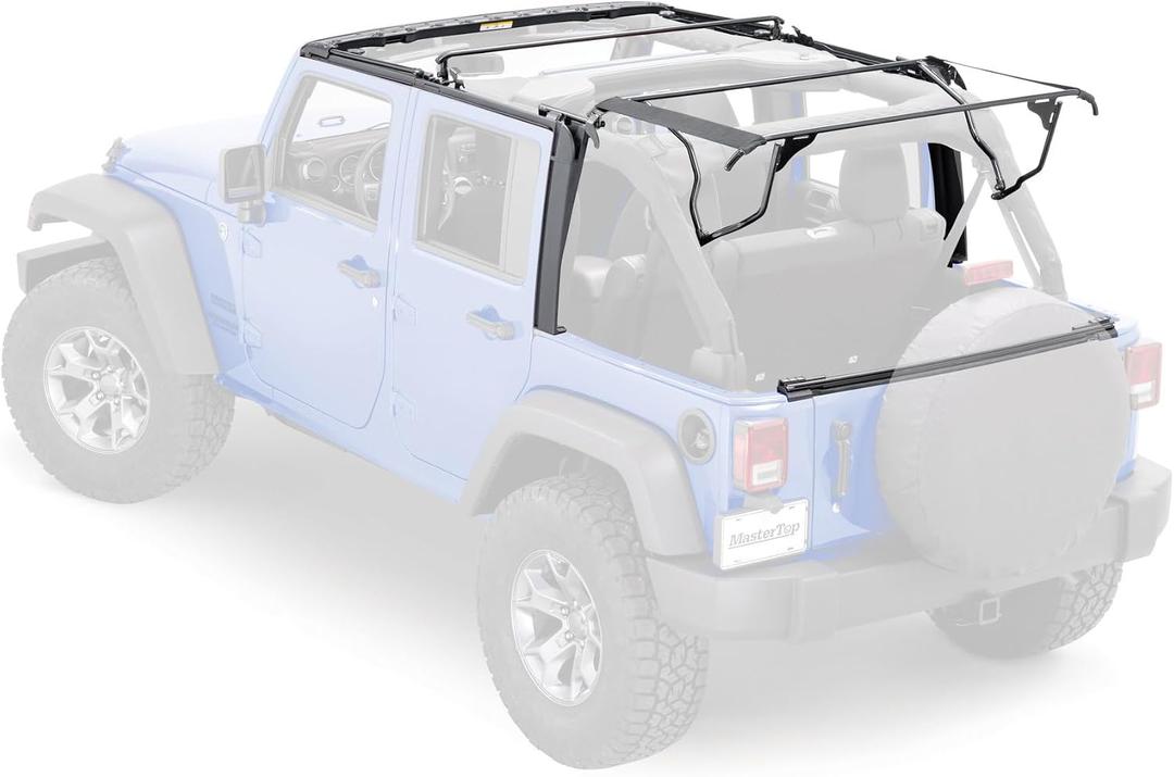 MasterTop Soft Top Hardware Kit - Fits Jeep Wrangler Unlimited JKU 4-Door 2007-2018 Factory Style Bow Assembly Replacement