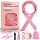 Heatless Curls Overnight Headband, 70'' No Heat Hair Curlers for Medium Long Hair, Pink
