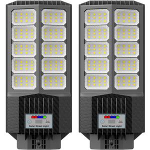 Solar Street Light, Dusk-to-Dawn Waterproof LED Solar Street Lights Outdoor with Pole Mount,9000W IP67,7000K, High Lumen Outdoor Lighting for Driveway, Farm, Street & Parking