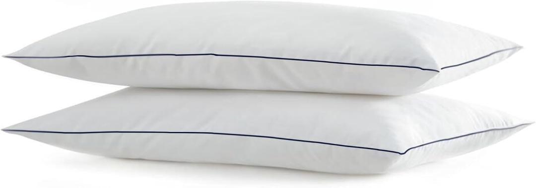 SILUI Flat Soft Thin Pillows King Size Set of 2 Pack Bed Pillow with Down Alternative Fill for Side Back Stomach Sleepers, 20x36 Inches, White