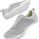 Scurtain Unisex Mens Womens Water Shoes Athletic Sports Aqua Shoes Barefoot Hiking Water Shoes Quick Dry Yoga Pool Swim Surf Beach Walking Shoes with Zipper, Size 38/7