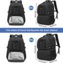 Laptop Lunch Backpack for Men - 40L Large Capacity Work Backpack with Lunch Compartment and USB Post, RFID Insulated Cooler Backpack for Work, Travel, Picnic, Black