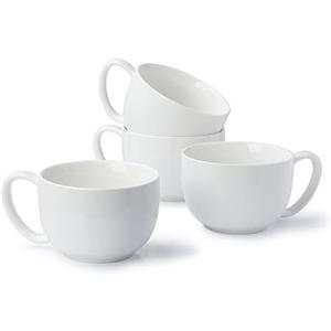 Sweese Porcelain 22oz Large Coffee Mugs Set of 3, Large Soup Mug with Handles Perfect for Coffee, Tea, Hot Chocolate, Microwave Safe, White