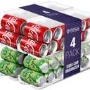 ClearSpace Soda Can Organizer & Soda Can Dispenser for Refrigerator - Fridge Organizer & Stackable Drink Organizer for Fridge, Can Organizer for Refrigerator - Holds 12 Cans Each, BPA Free - Pack of 4 