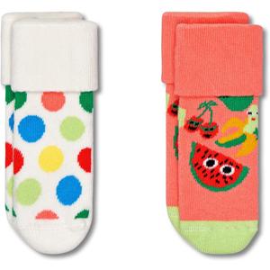 Happy Socks 2-Pack Kids Fruit Mix Terry Socks, White