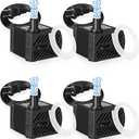 Lounsweer 4 Set 50 GPH 3W Mini Submersible Water Pump Quiet Submersible Fountain Mini Aquarium Pump with 3.3 ft Tube for Fish Tank, Aquariums, Pond, Pets Fountain Hydroponics