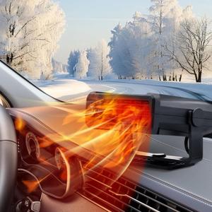 Car Heater, 2 in 1 Portable 12V Car Heater Fast Heating, Demister Heat Cooling Fan Auto Dryer Quickly Defrost Defogger Windshield Defroster Plug in Cigarette Lighter3