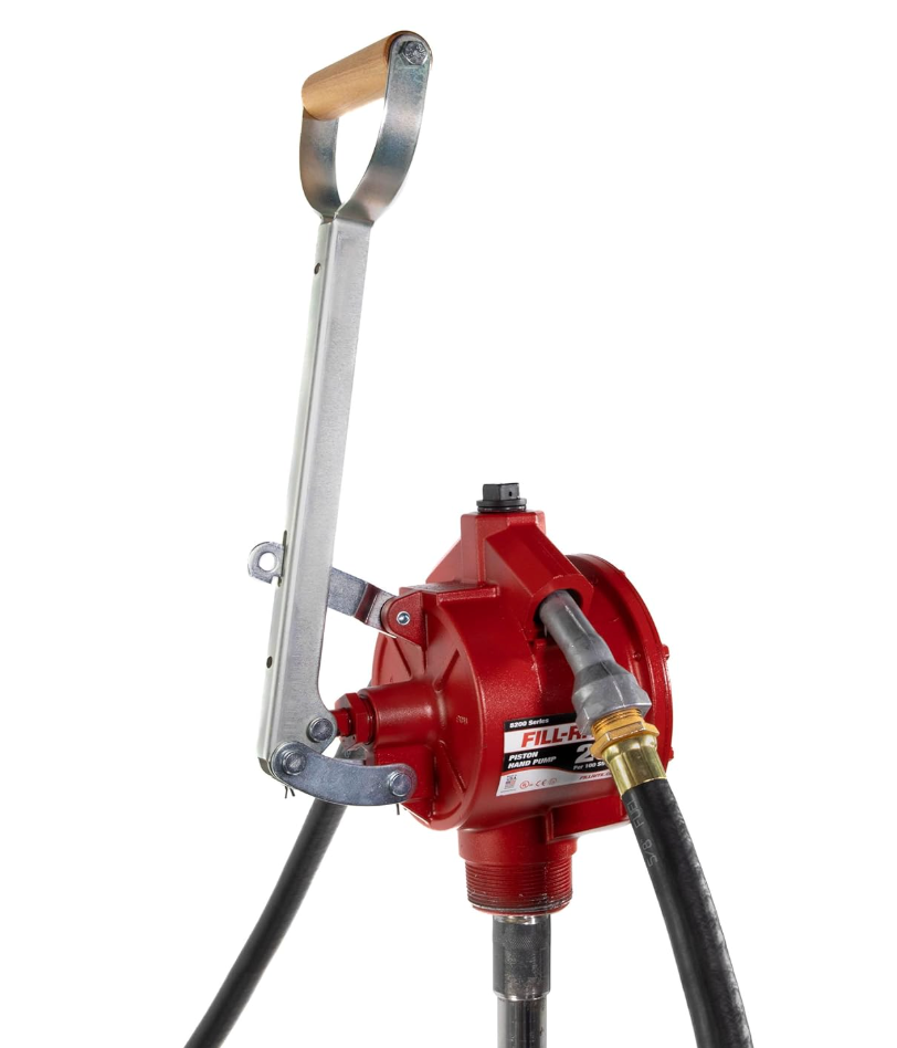 Fill-Rite FR152 Fuel Transfer Piston Hand Pump w/Discharge Hose, Nozzle Spout, & Suction Pipe