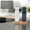 2 x Tray for Salt and Pepper, Beech Wood Salt & Pepper Mill Tray, Wooden Salt Pepper Grinder Holder and Rest, Salt & Pepper Mill Set Accessories, Best Trays for Mills Shakers Storage, Square Corners