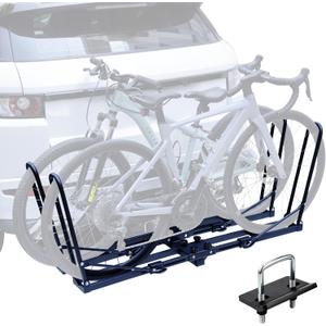 Hitch Mount Bike Rack for 2 Bikes, Double-Arm Bike Rack, Folding Bicycle Carrier for Car & SUV, Fit 2" Receiver