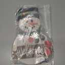 2 x Handcrafted Snowman Welcome Door Hanger Sign - Festive Winter Christmas Home Decor Door Decorations