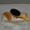 Belula 100% Boar Bristle Hair Brush Set (Medium). Soft Natural Bristles for Thin and Fine Hair. Restore Shine And Texture. Wooden Comb, Travel Bag and Spa Headband Included!