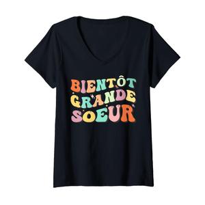 Womens Future Grande Soeur Je Vais Etre Grande Sœur V-Neck T-Shirt xs