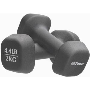 Passer Neoprene Dumbbell Pairs Hand Weights Set of 2 (Each 1.1/2.2/4.4/6.6/11 Lbs), Anti-Roll Square,Small Dumbbells for Women Men Arm Weights - Yoga, Pilates, Gym, Home - Strength Training, Workout